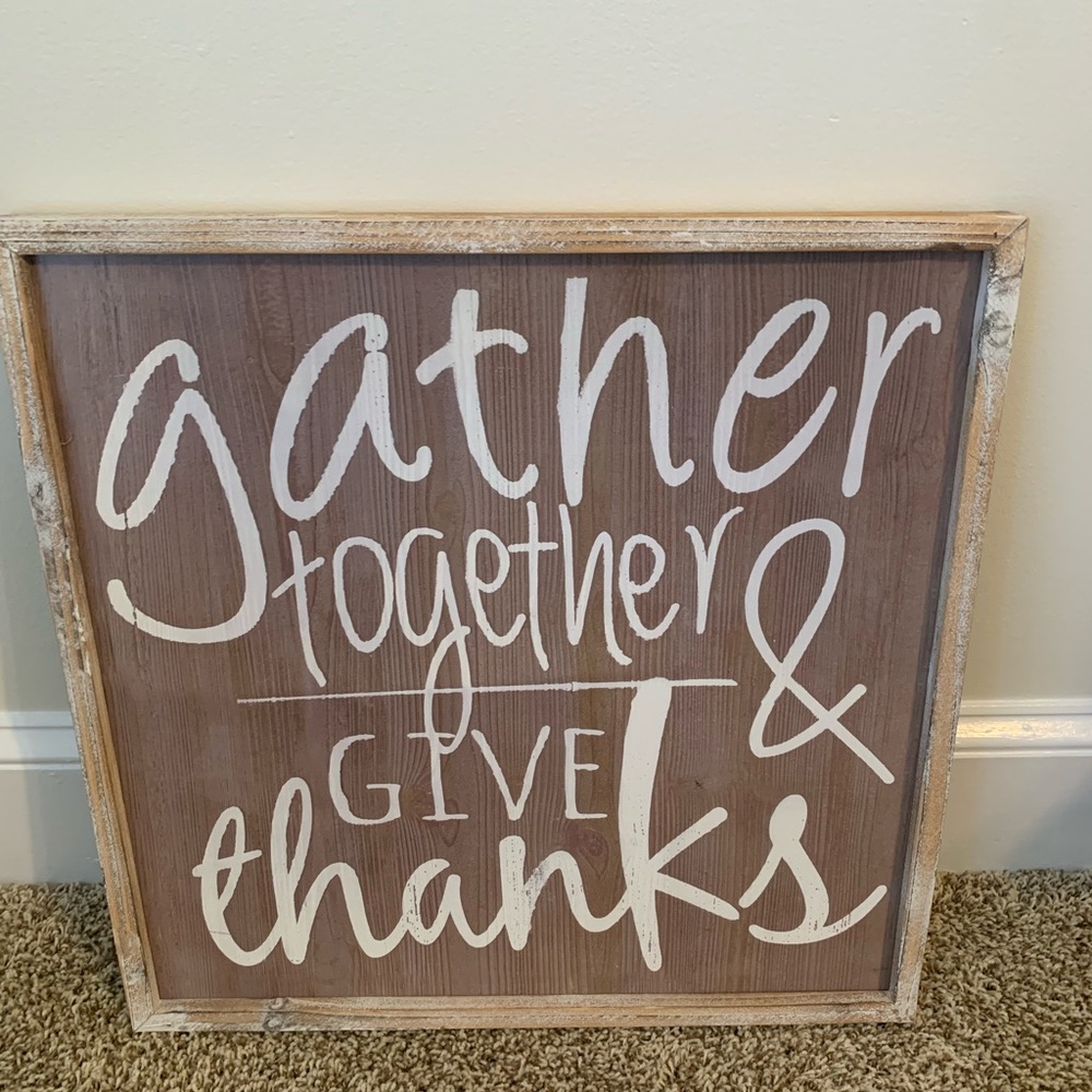Wooden thankful sign!
